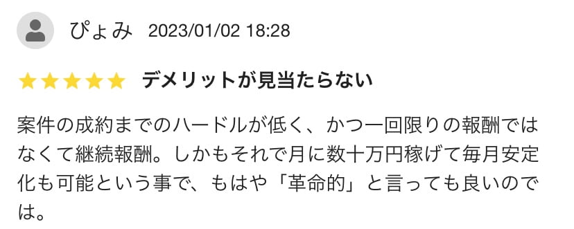 デメリットが見当たらない